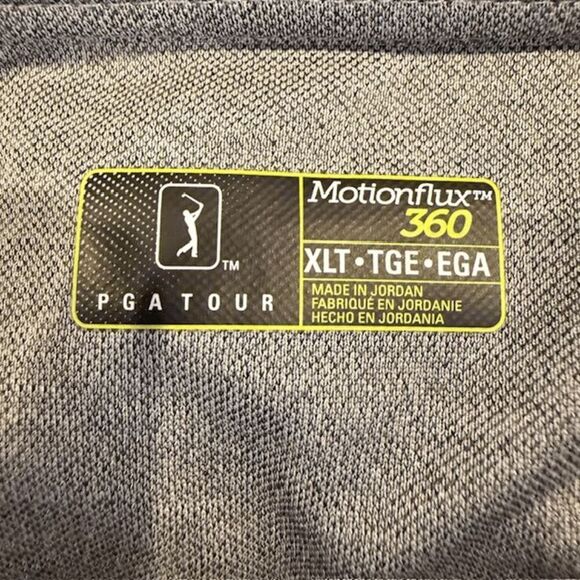 PGA Tour Motionflux 360 Men's Golf Polo Gray with Black Collar Size XLT - Picture 3 of 7